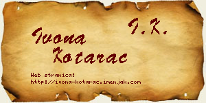 Ivona Kotarac vizit kartica